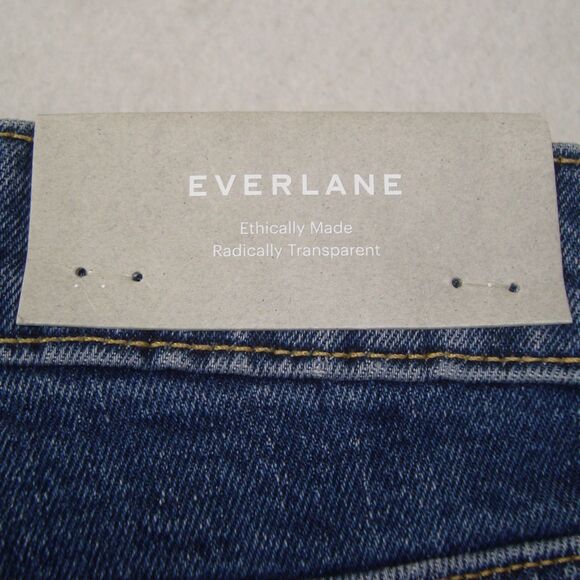 NEW Everlane The Curvy 90s Cheeky Crop Blue Denim Jean Organic Cotton Size 18/20 - Picture 12 of 13